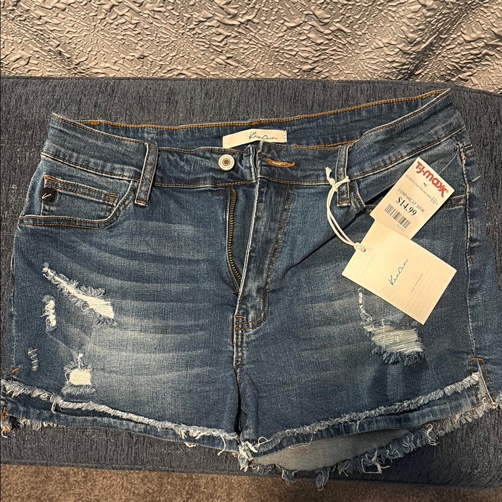 KanCan Blue Distressed Jean Shorts